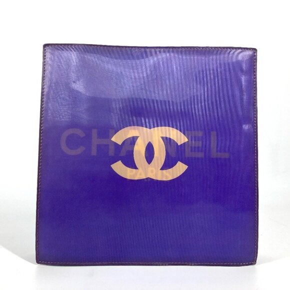 CHANEL Purple Leather Logo Shoulder Bag - Picture 1 of 15